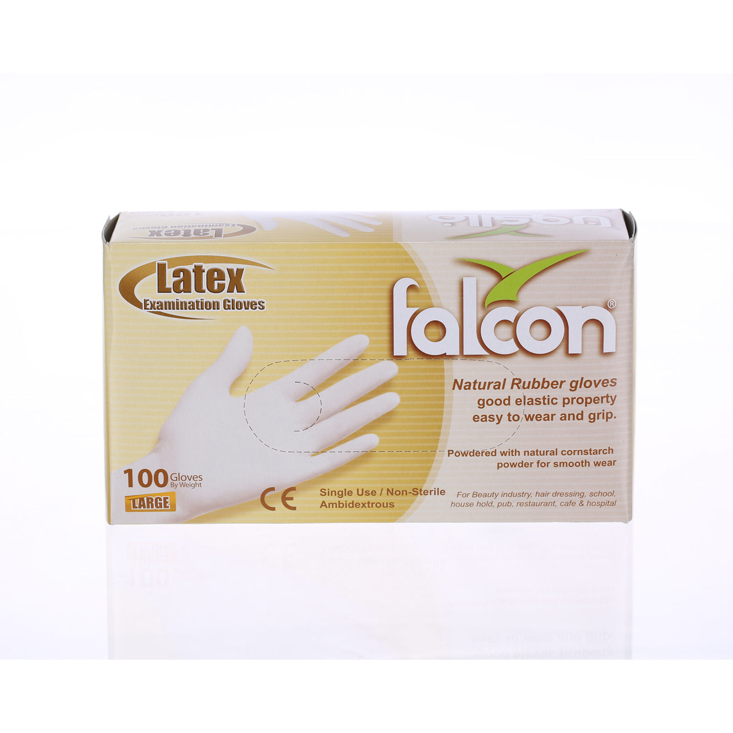 Falcon Latex Gloves Large 100 Pieces