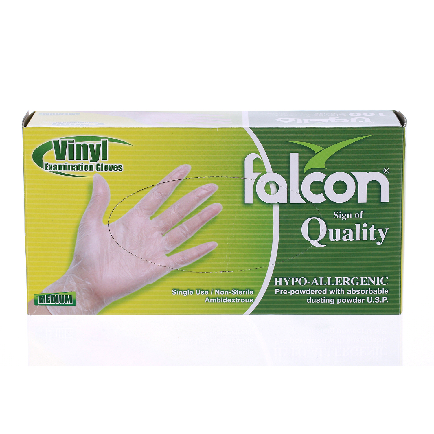 Falcon Vinyl Gloves Medium 100 Pack