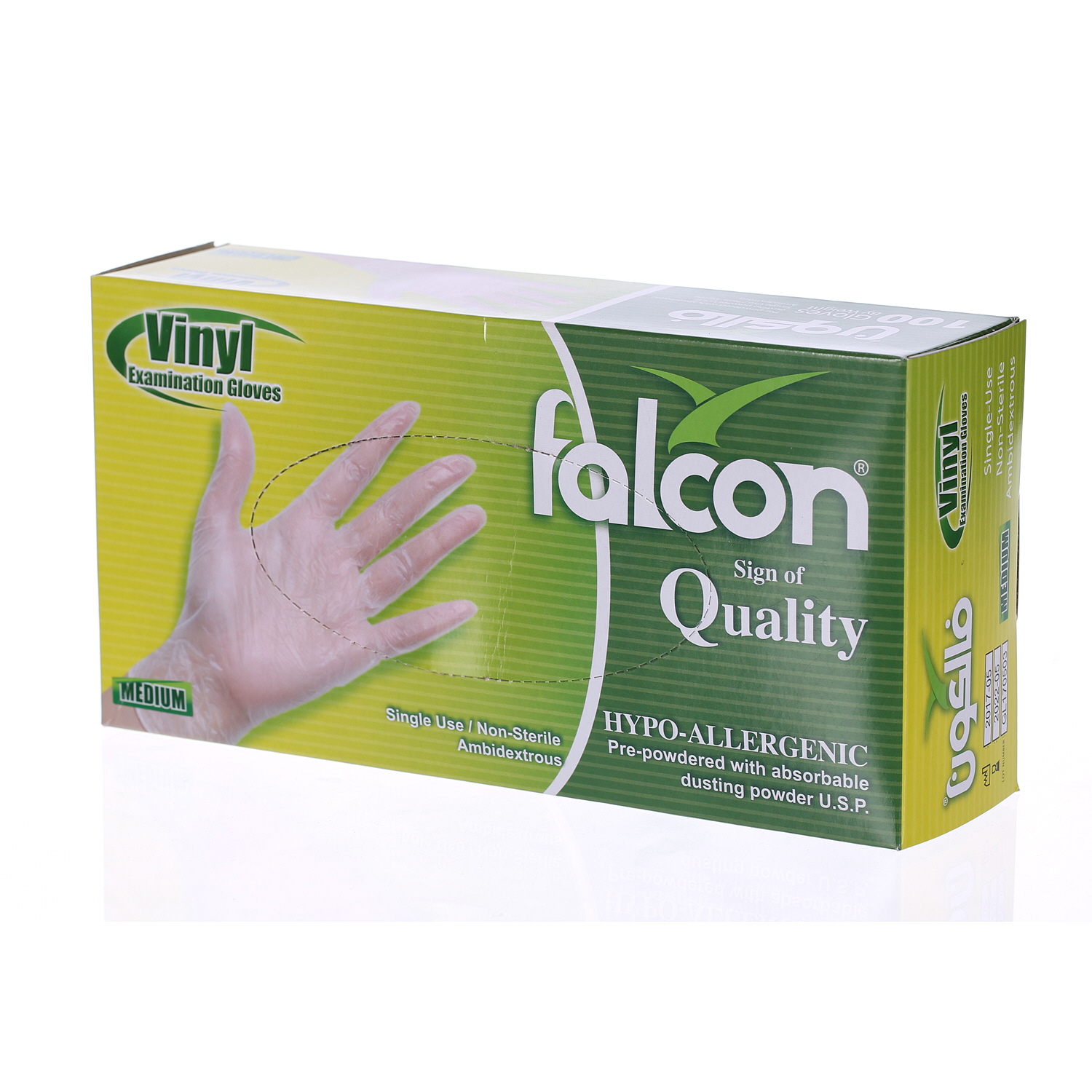 Falcon Vinyl Gloves Medium 100 Pack