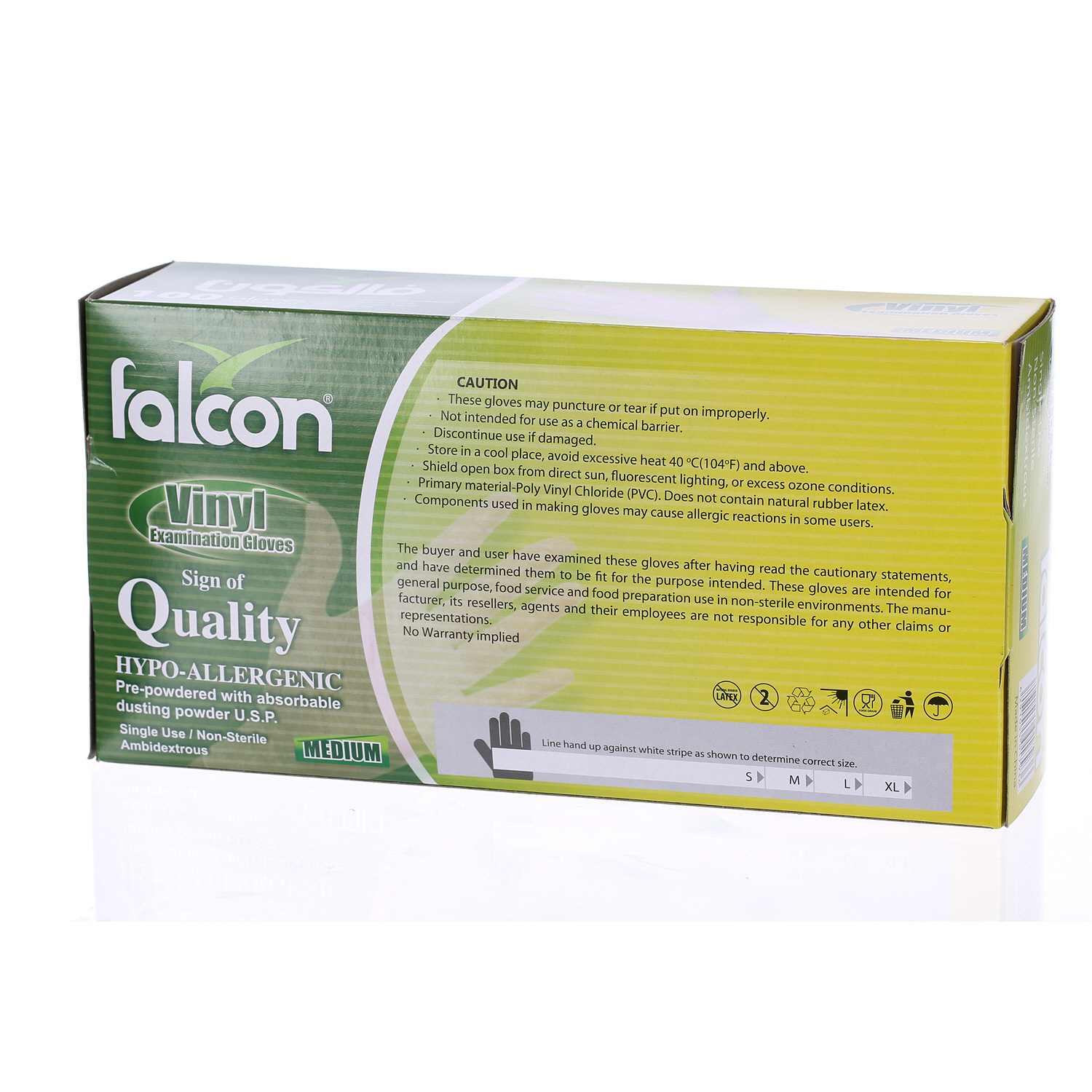 Falcon Vinyl Gloves Medium 100 Pack