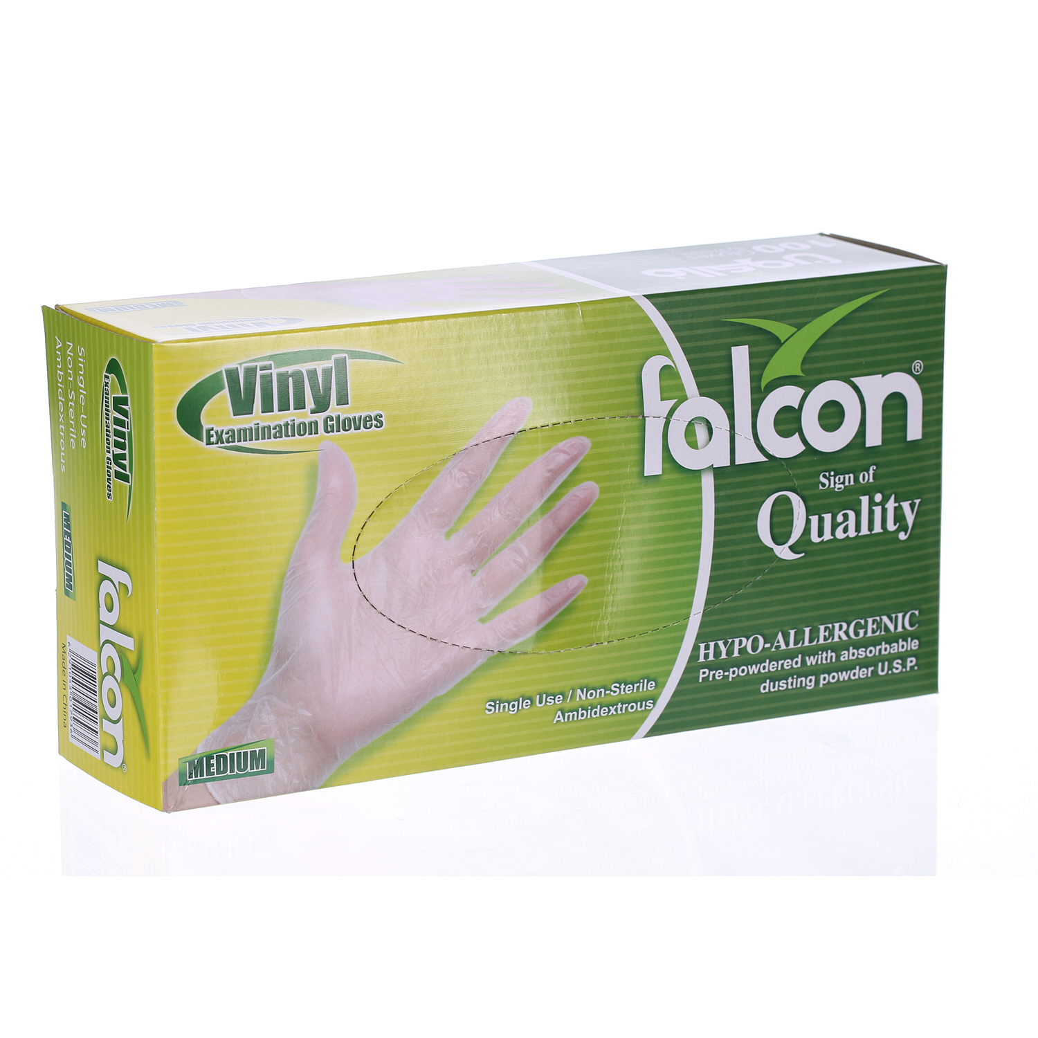 Falcon Vinyl Gloves Medium 100 Pack