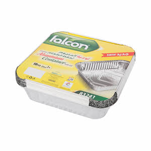 Falcon Aluminium Containers with Lid 10 Pack | Sharjah Co-operative Society