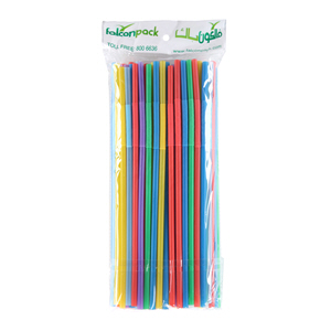 Falcon Plastic Straw Arstic Mixed Color 260 mm × 25 Pack