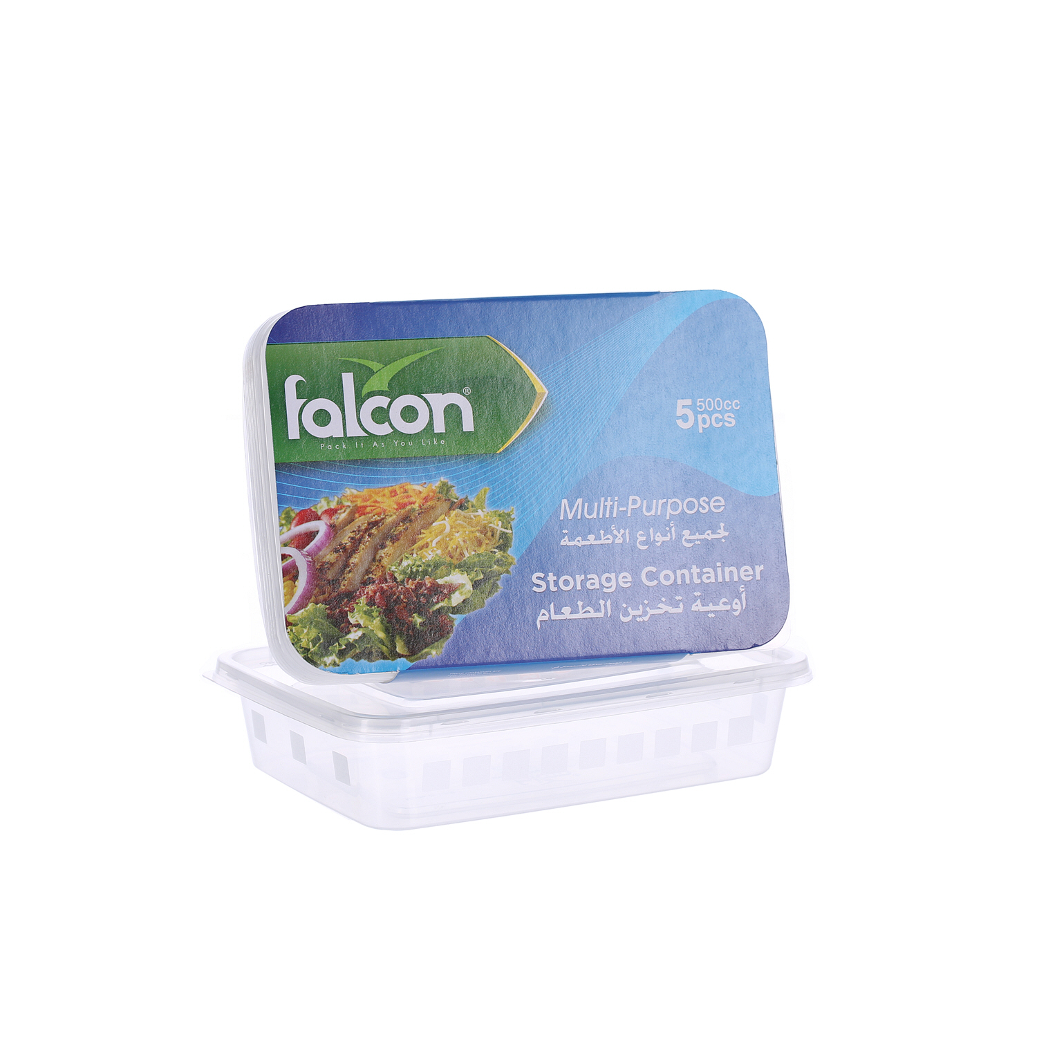 Falcon Retail Microwave Container Rectangle 500cc with Lid 5 Pack