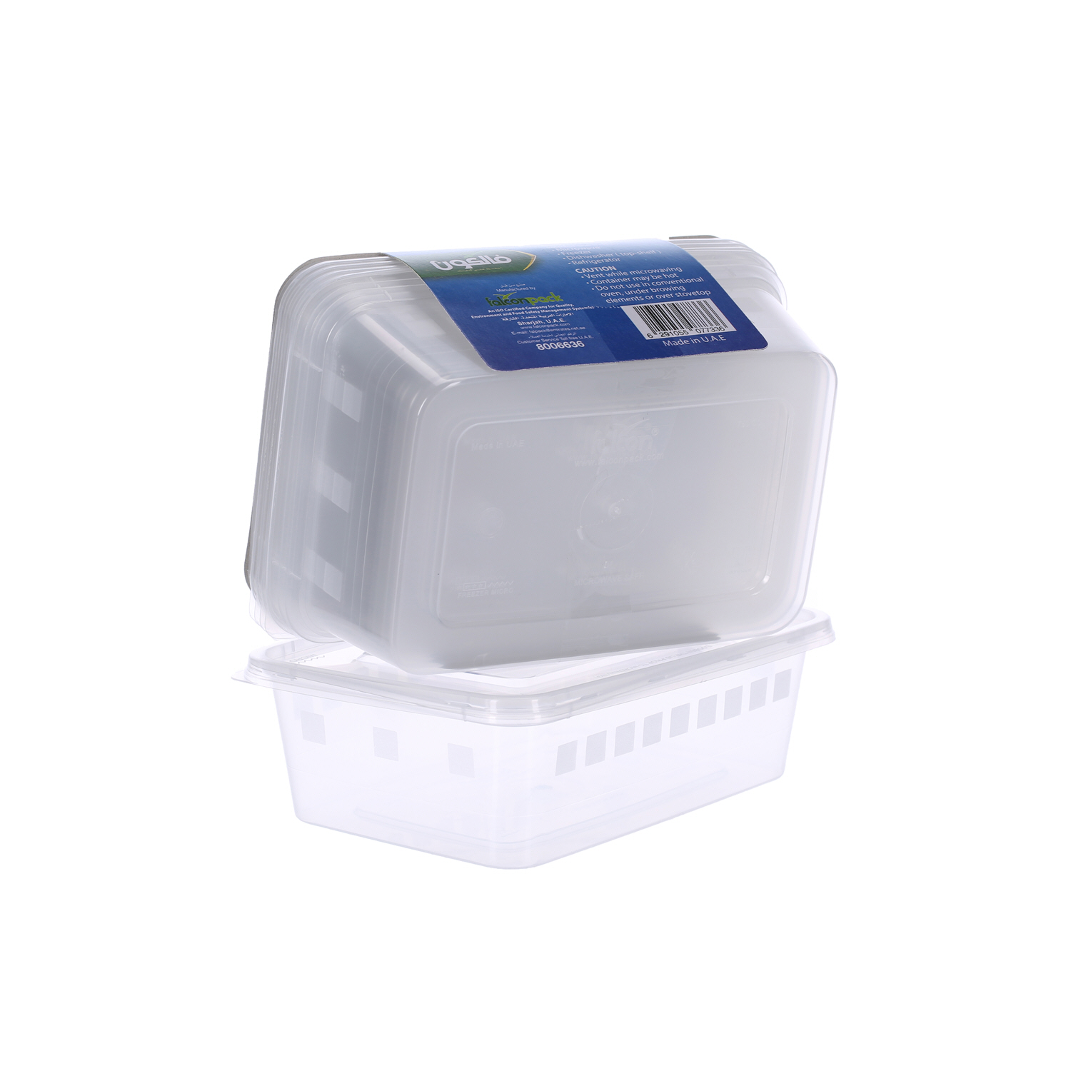 Falcon Retail Microwave Container Rectangle 750Cc with Lid 5'S