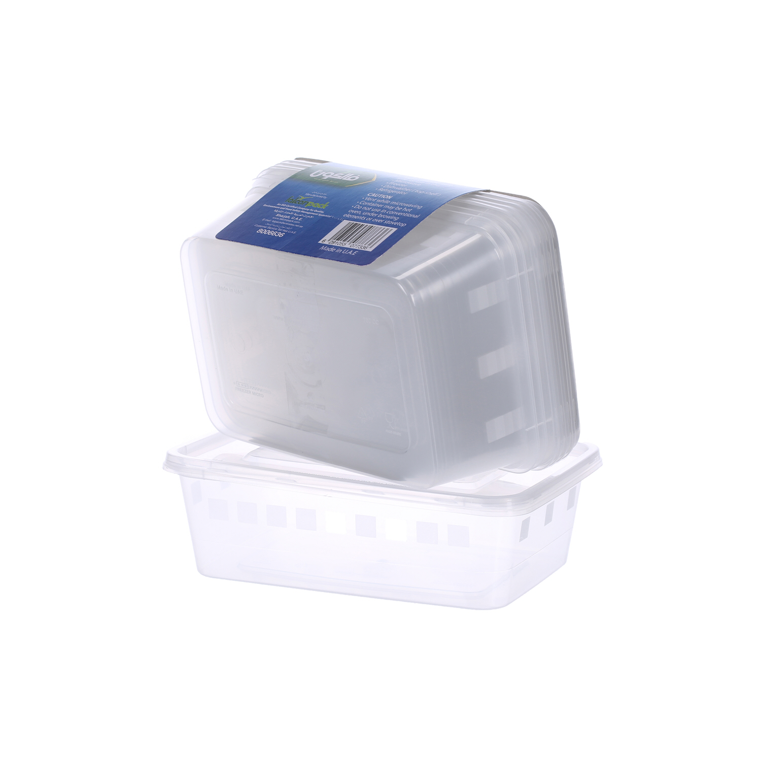 Falcon Retail Microwave Container Rectangle 750Cc with Lid 5'S