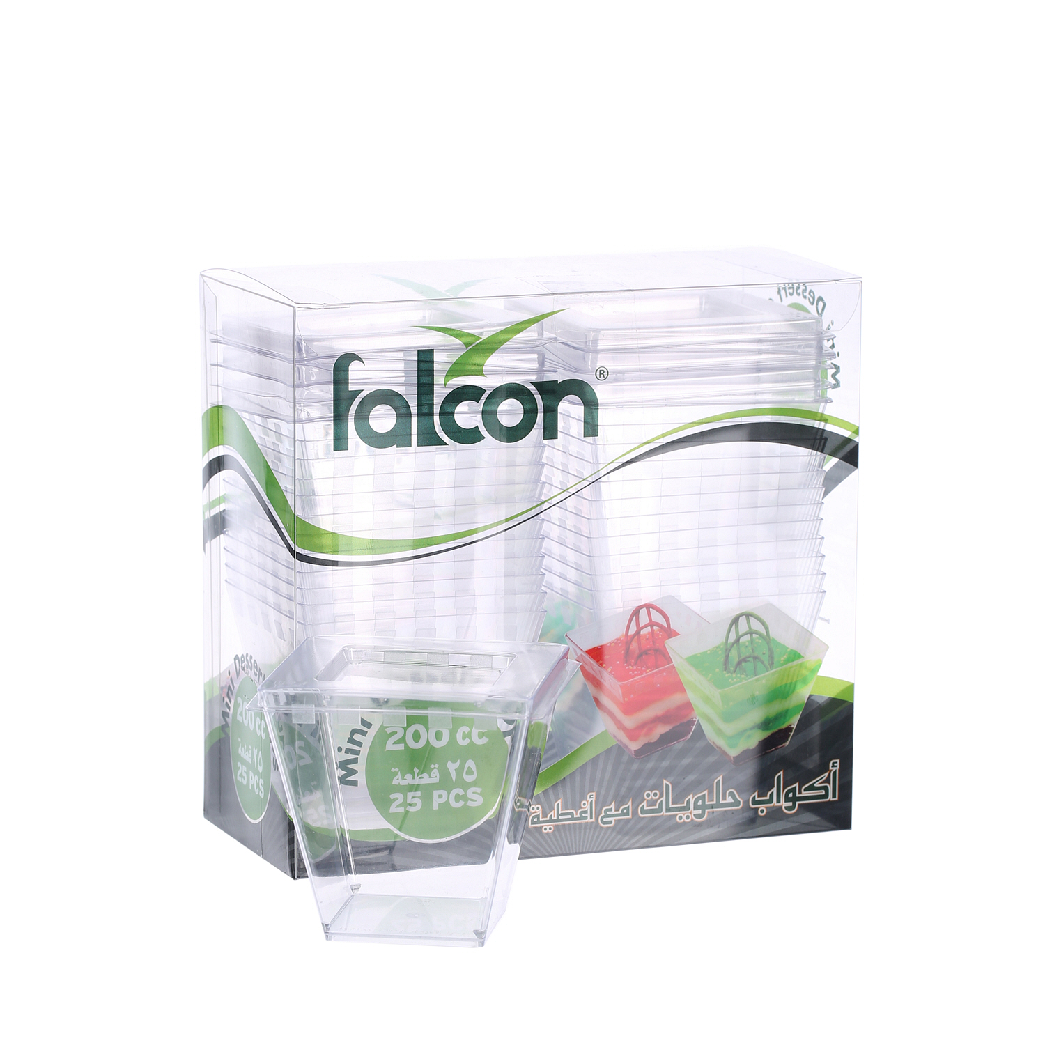 Falcon Mini Dessert Square Cup Crystal 200 ml