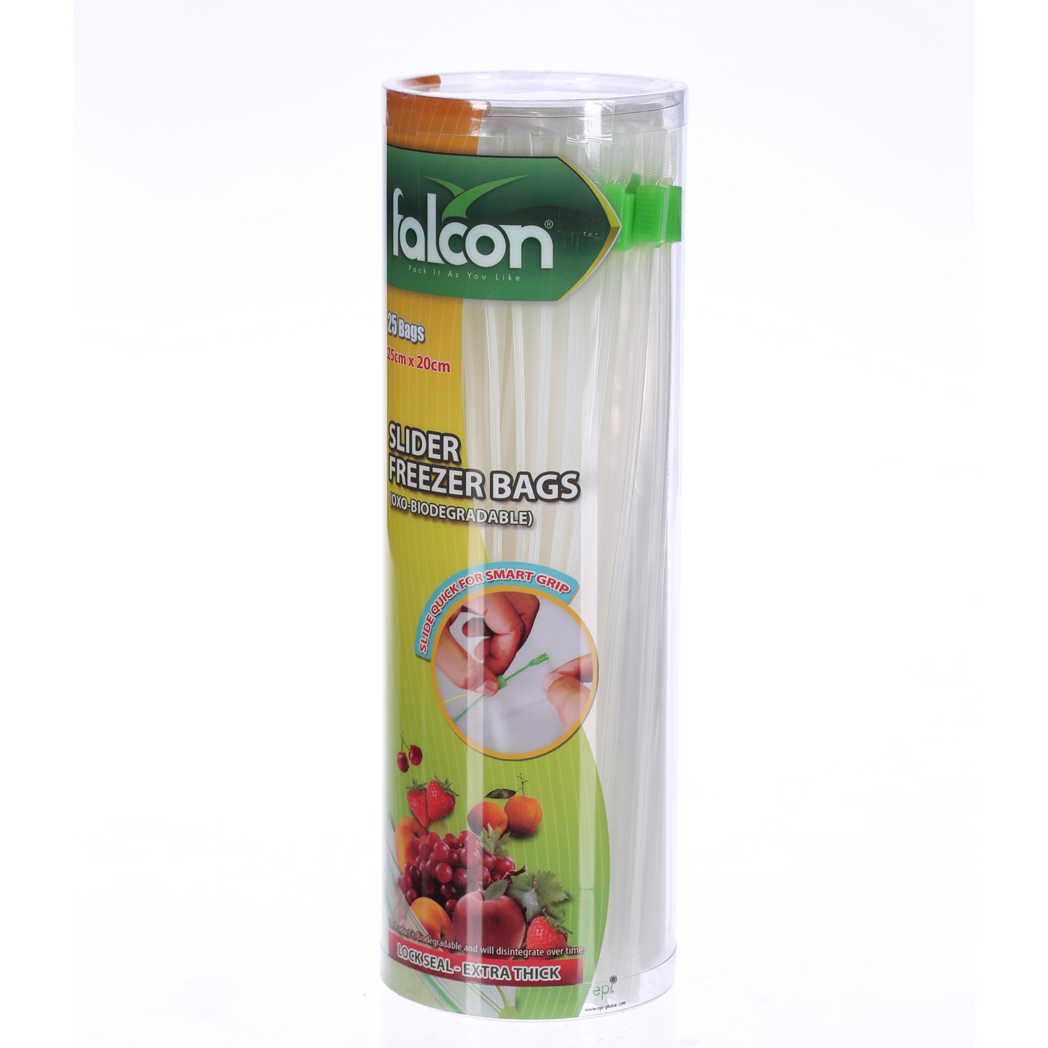 Falcon Slider Plastic Bags Bio 25X20Cm 25'S