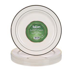 Falcon Gold Ring Round Plastic Plate 26Cm