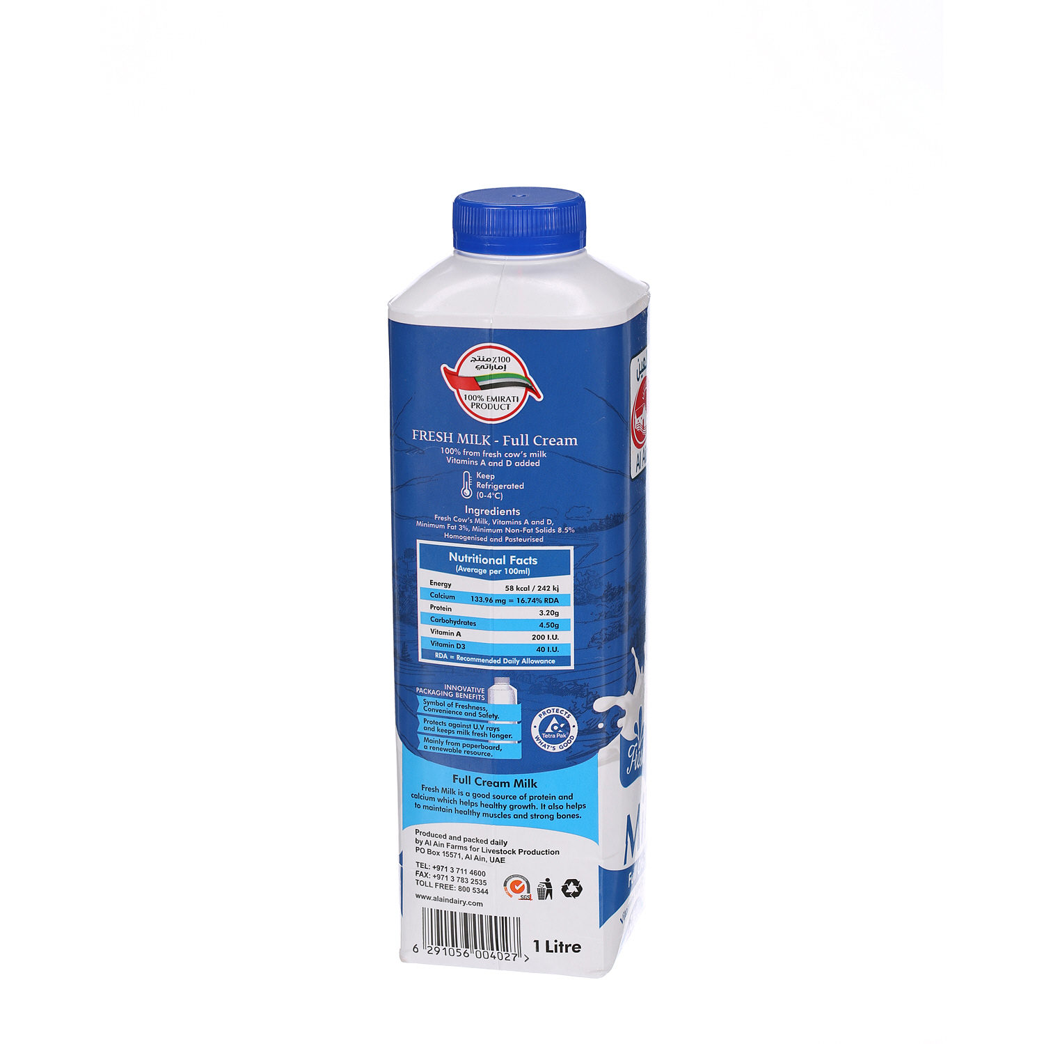 Al Ain Fresh Milk Full Cream 1 L