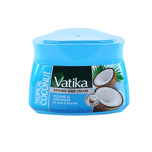 Dabur Vatika Hair Styling Cream Volume & Thickness for Weak Hair Tropical Coconut 210 ml