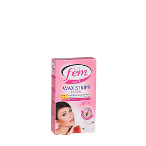 Fem USA Facial Wax Strips Sensitive Skin 20 Pieces + 4 Post-wax Skin Care Wips