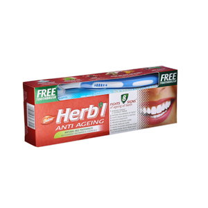 Dabur Anti Aging Herbal Tooth Paste 150gm + Tooth Brush