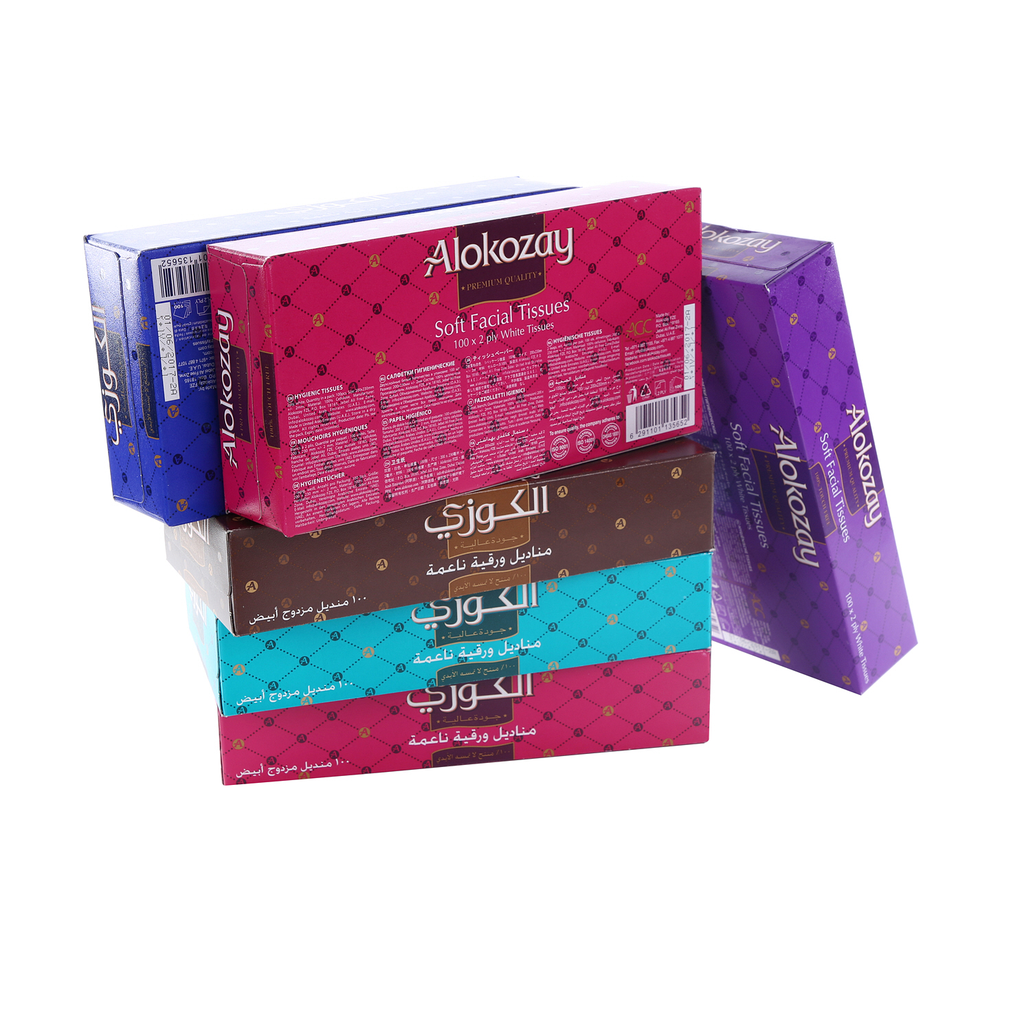 Alokozay Facial Tissue 100 × 6 Pack