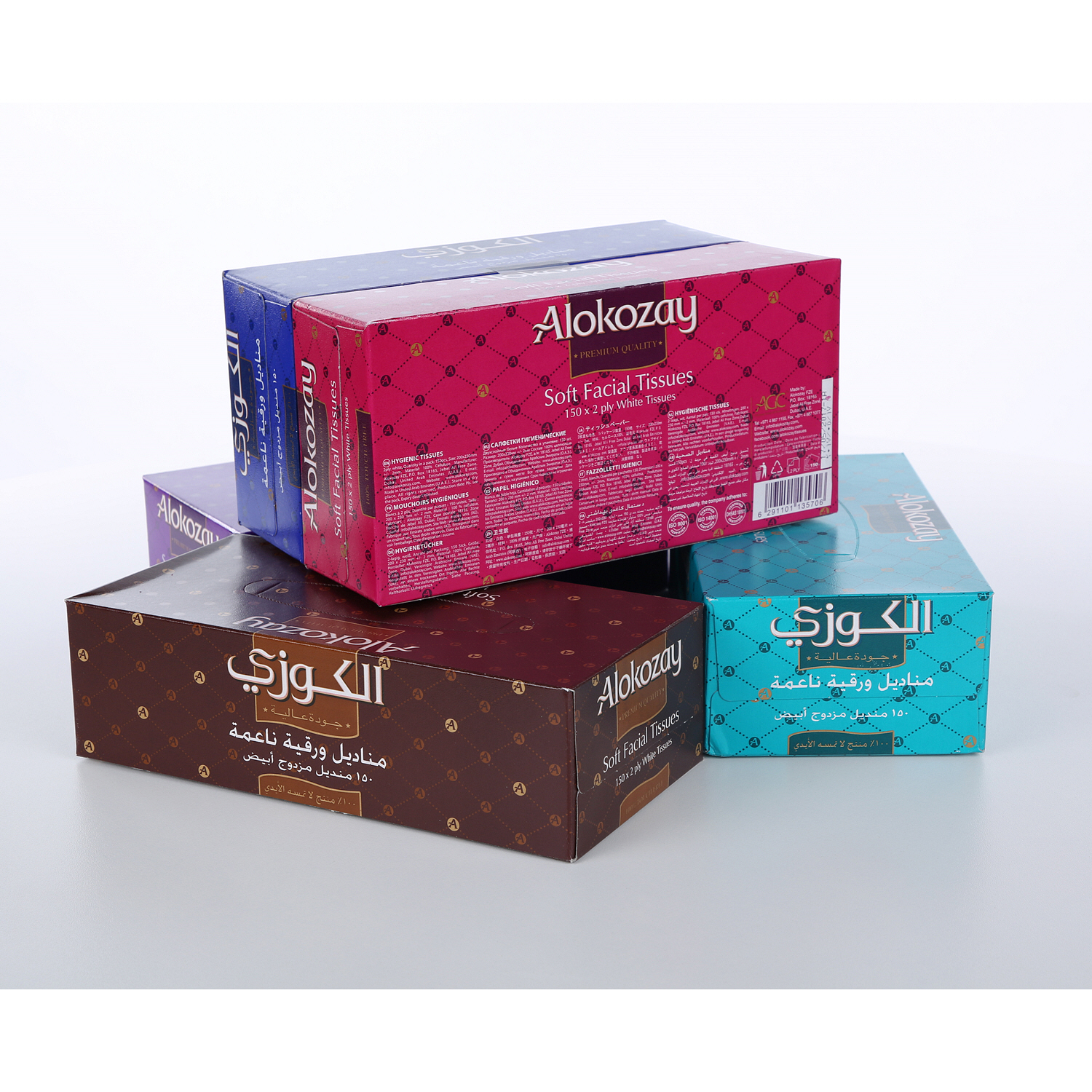 Alokozay Facial Tissue 150 × 5 Pieces