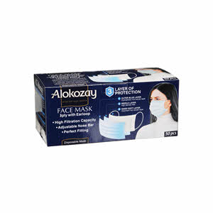 Alokozay Face Mask 3 Ply 50 Pieces