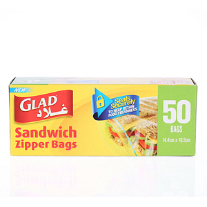 Glad Zipper Sandwich Bag 50 Pack