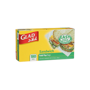 Glad Sandwich Fold Top Bags 180 Pack