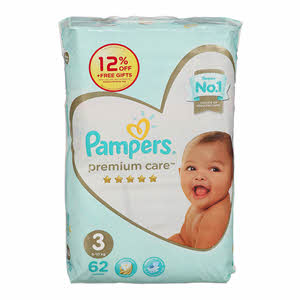 Pampers Premium Care Value Pack Size 3, 62 Pieces