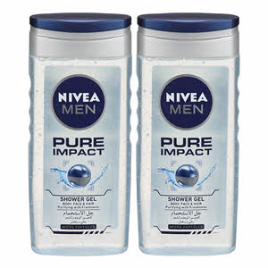 Nivea Pure Impact Men Shower Gel 2X250Ml