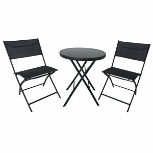 Campmate Glass Top Table & Two Chair