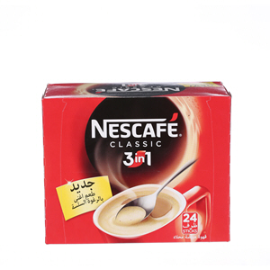 Nescafe 3 in 1 Classic Coffee Sticks 20 g × 24 Pack