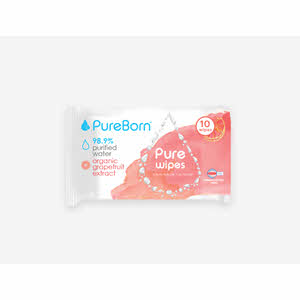 Pureborn Pure Grapefruit Wipes 10 Wipes