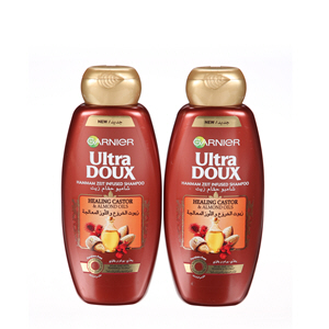 Garnier Ultra Doux  Shampoo Heeling Castor & Almond Oils  400Ml + 400Ml