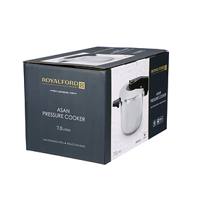 Royal Ford Pressure Cooker Silver 7Ltr