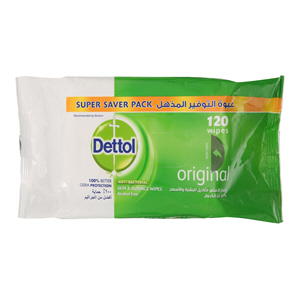 Dettol Anti-Bacterial Original Wipes 120 Wipes