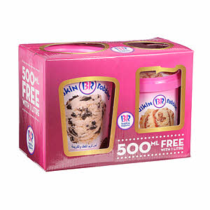 Baskin Robbins Ice Cream 1L + 0.5L Free