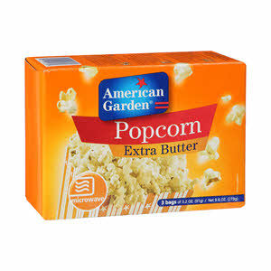 American Garden Popcorn Extra Butter 3 × 3 Oz