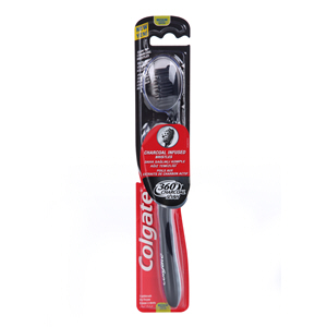Colgate 360 Charcoal Black Medium Toothbrush Multi Color 1 Pieces