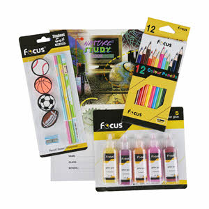 Focus Actvty Book 20 + 12 Color Pencl + Glitter Glue