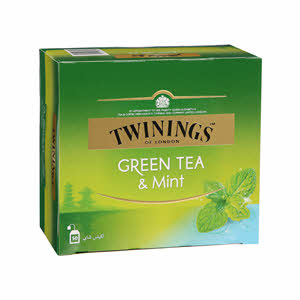 توينينجز غولد لاين شاي اخضر نقي بالنعناع 50 كيس