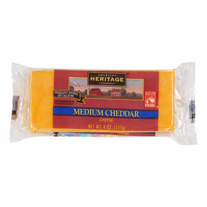 American Heritage Medium Cheddar Cheese Bar 227 g