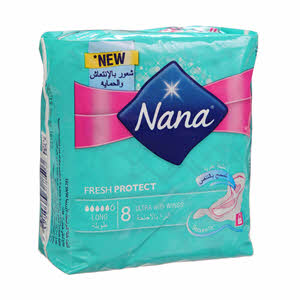 Nana Goodnight Ultra Thin Large Sanitary Pads With Wings White 8 Pads