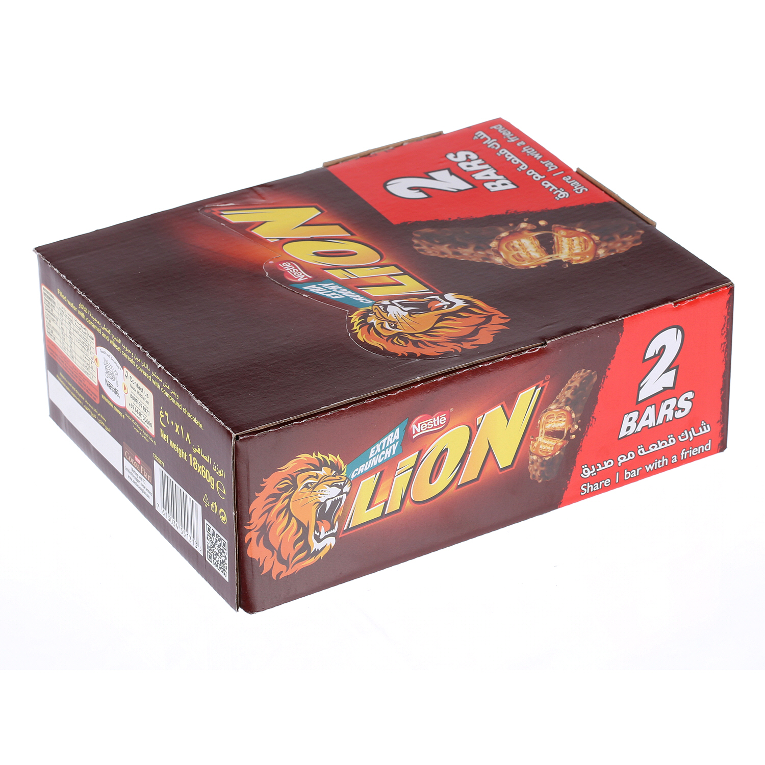 Nestlé Lion Chocolate Bar 2 Packs 60gm × 18'S