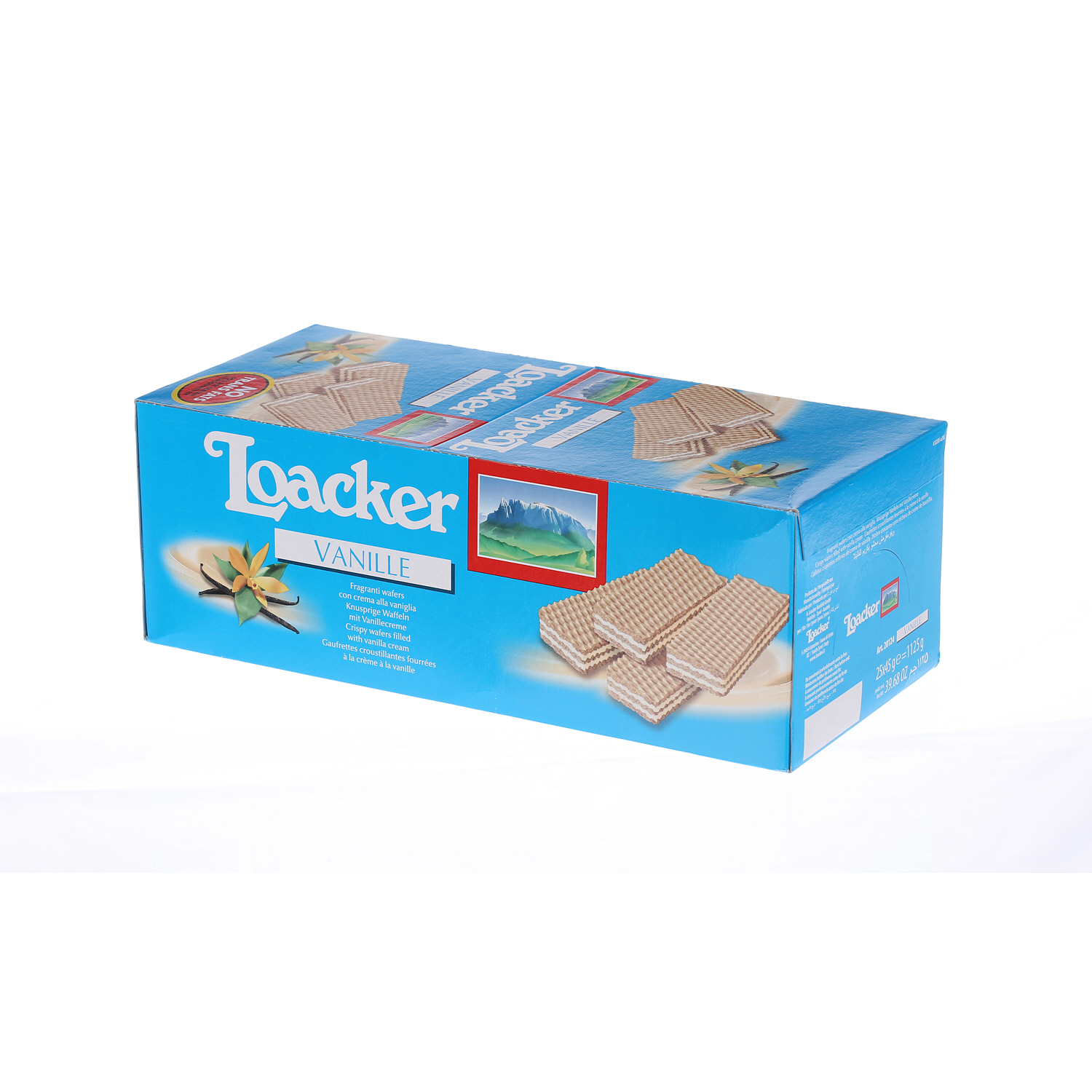Loacker Vanilla Crispy Wafers 45 g × 25 Pieces