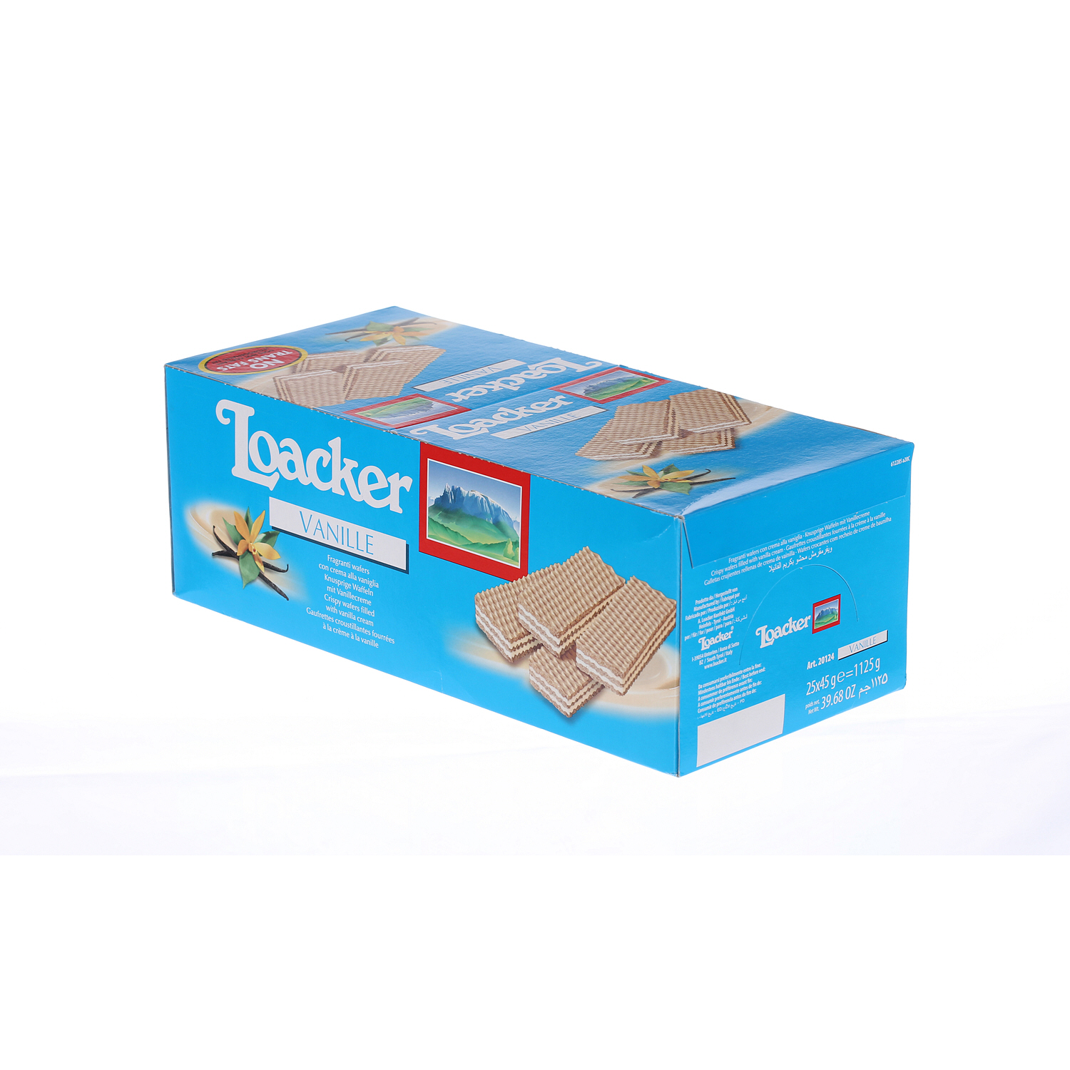 Loacker Vanilla Crispy Wafers 45 g × 25 Pieces