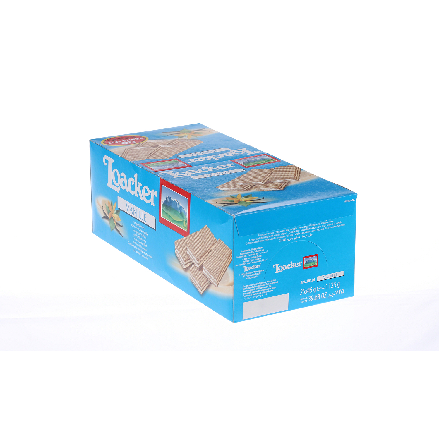 Loacker Vanilla Crispy Wafers 45 g × 25 Pieces