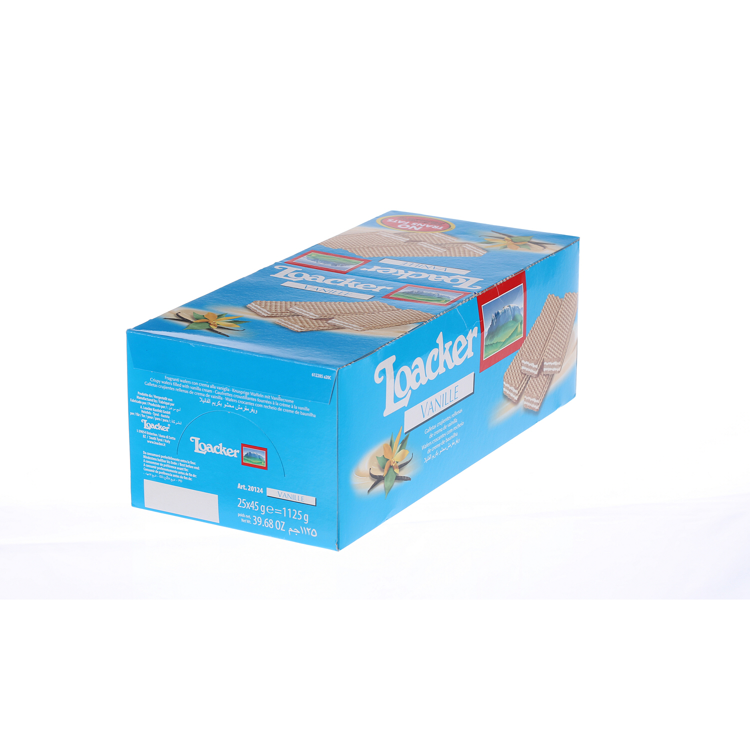 Loacker Vanilla Crispy Wafers 45 g × 25 Pieces