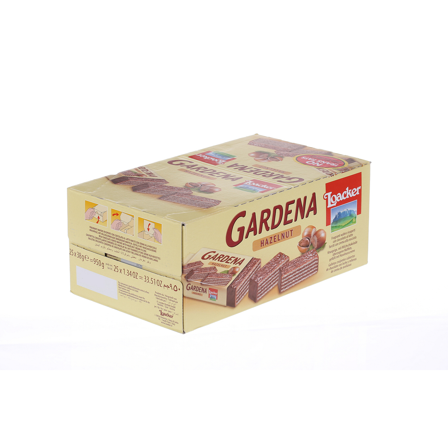 Loacker Gardena Hazelnut 38 g × 25 Pieces