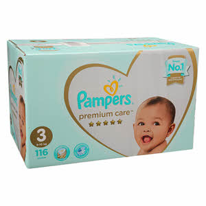 Pampers Premium Care Diapers Size 3 Megabox, 116 Diapers