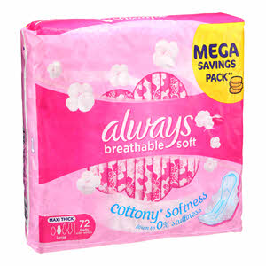 Always Cotton Maxi Thick 72S Offer