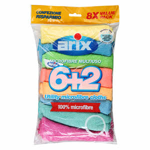 Arix Microfibre Cloths Extra Large Pack of 6 + 2 Free