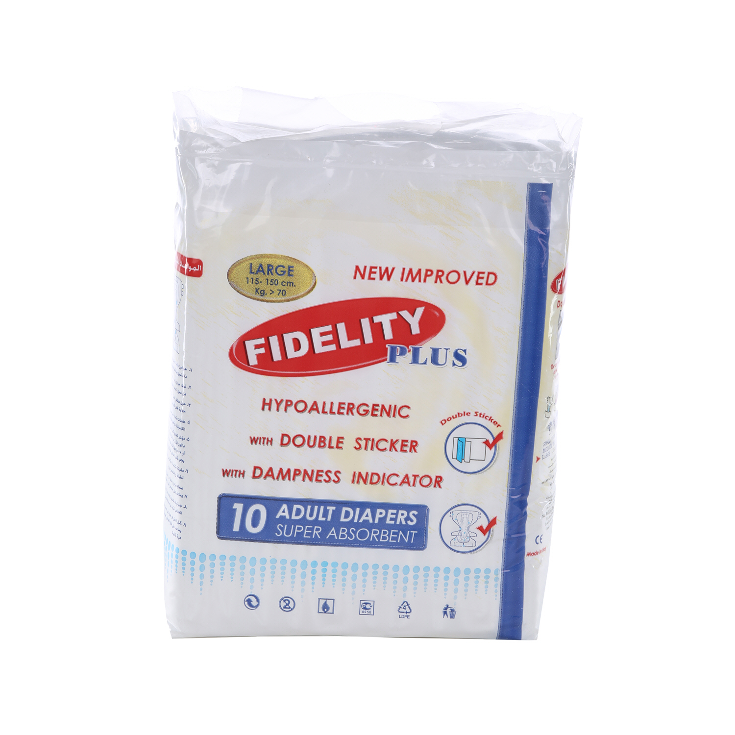 Fidelity Adult Diapers Large 10 Diapers