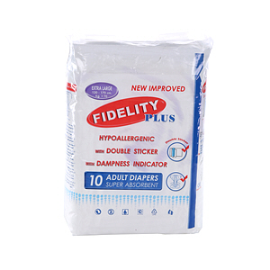Fidelity Adult Diapers Extra Large 10 Diapers
