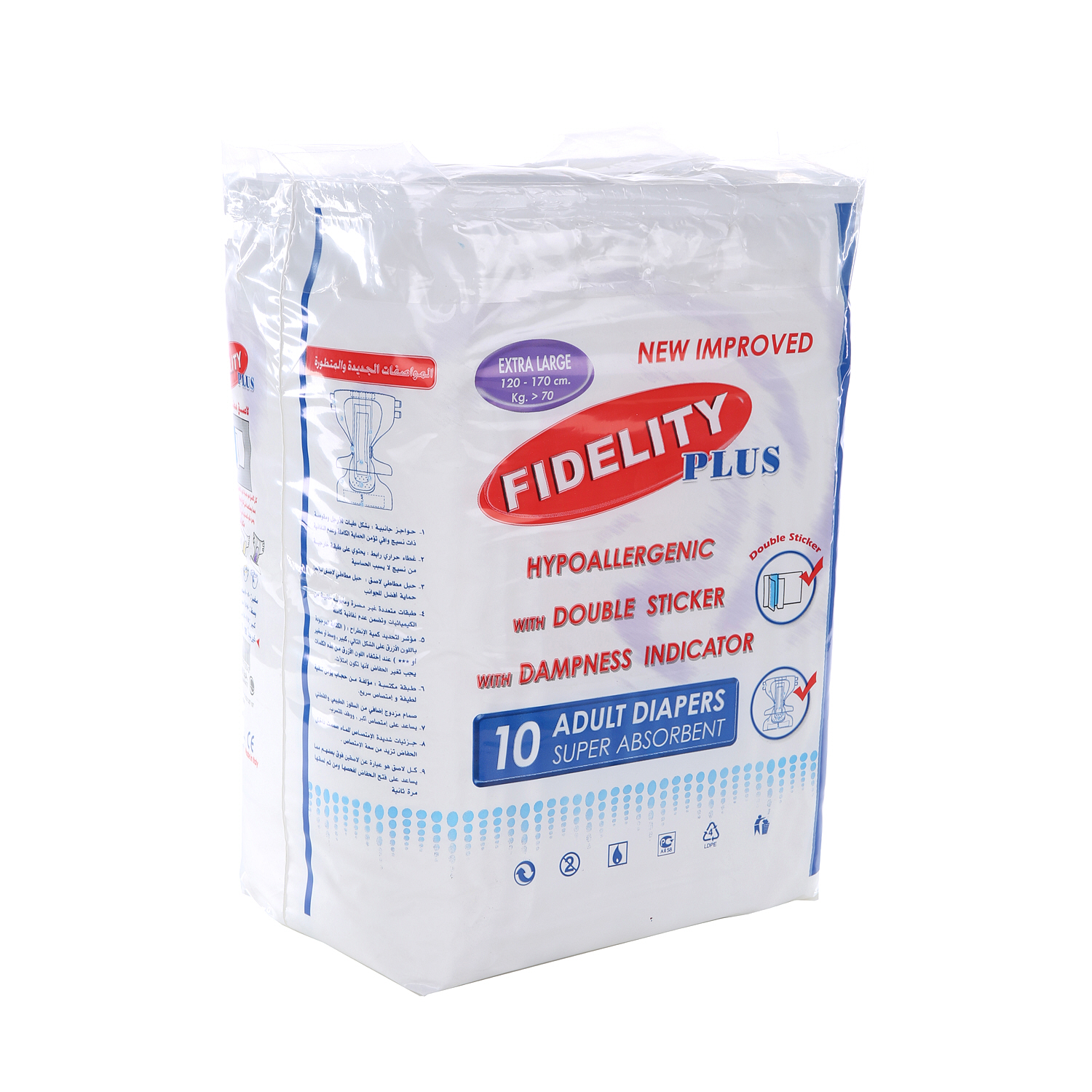 Fidelity Adult Diapers Extra Large 10 Diapers