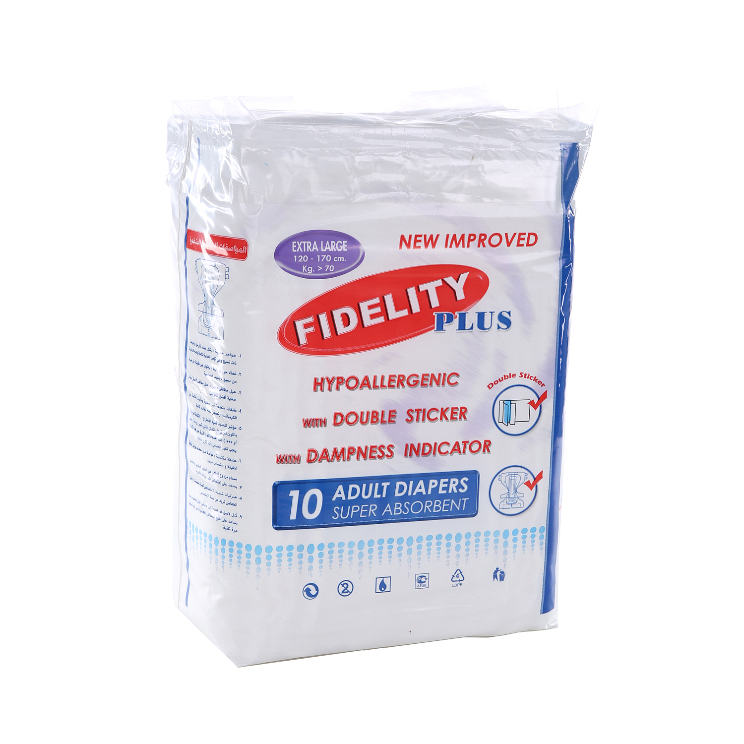 Fidelity Adult Diapers Extra Large 10 Diapers